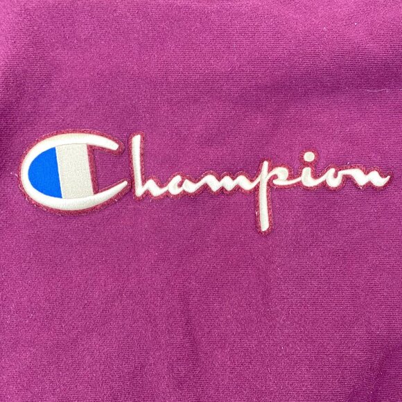 Champion Women's Reverse Weave Sweatshirt Medium Burgundy Vintage Pullover Casua - Picture 5 of 7
